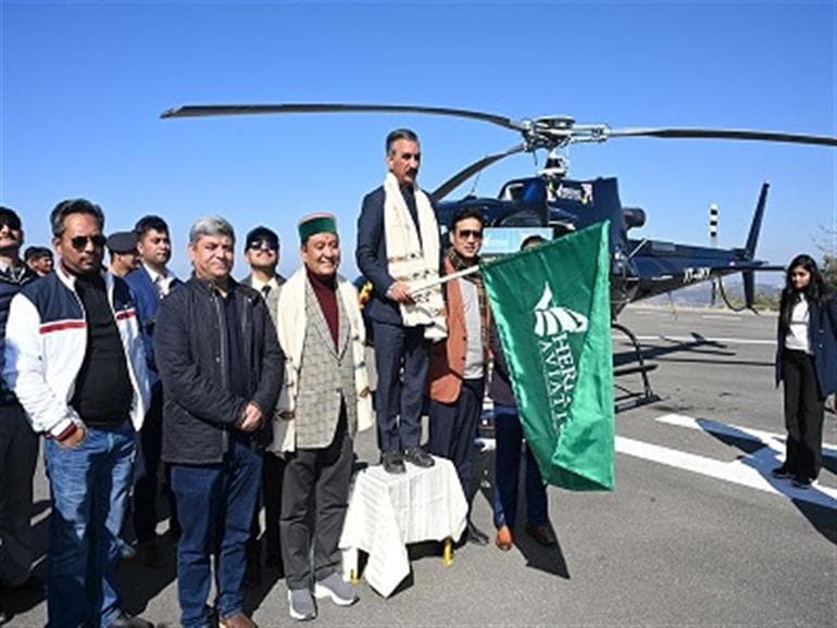 CM flags off helicopter services from Sanjauli heliport