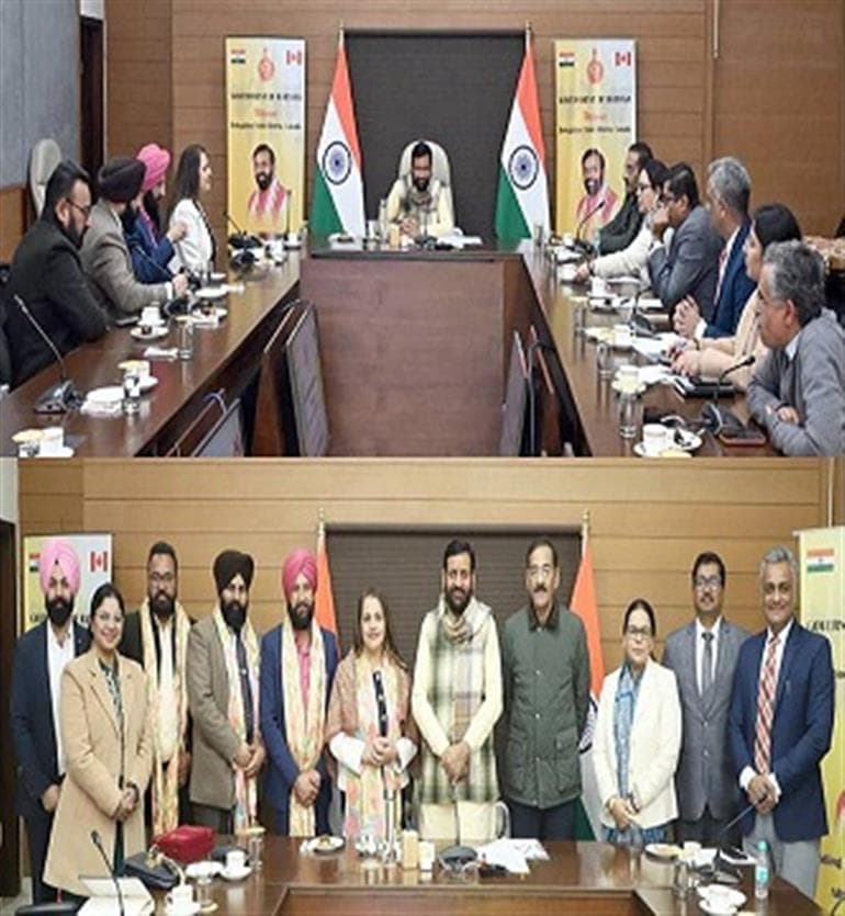 Canadian delegation calls on CM aini in Chandigarh; talks focus on investment, innovation and workforce development