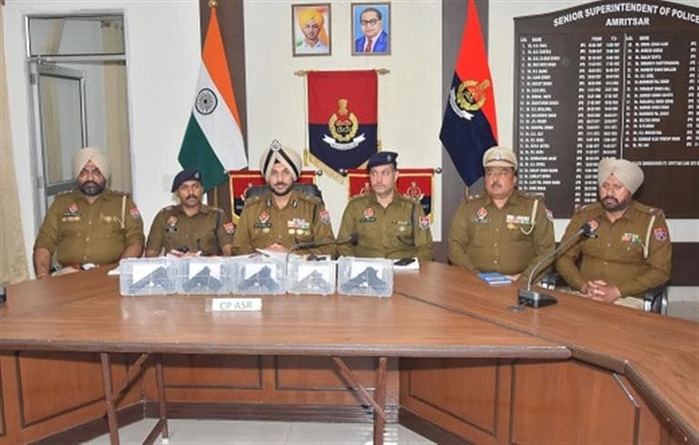 Two linked to cross-border illegal arms smuggling module held with 5 sophisticated pistols in AmritsarA