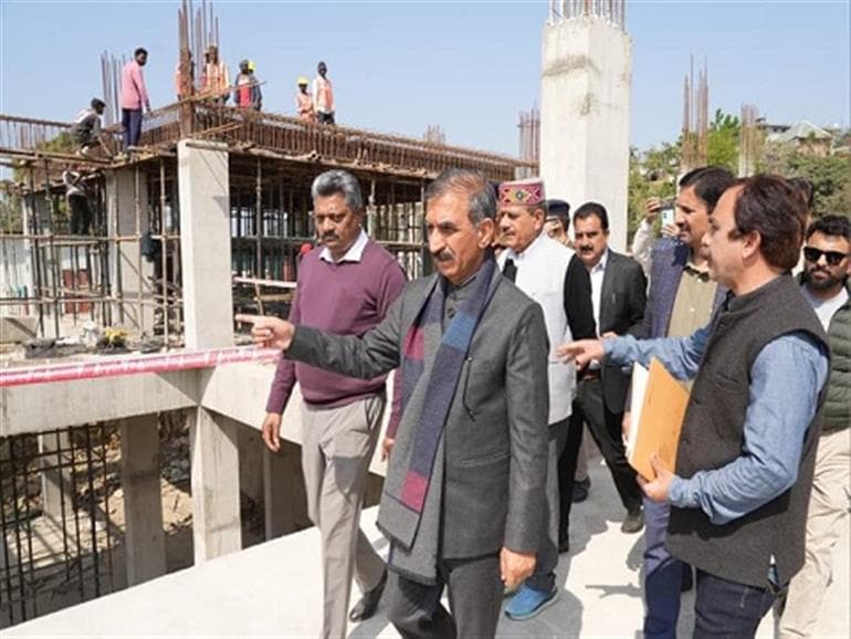 CM inspects under-construction Jaskot Heliport and Hamirpur Bus Stand