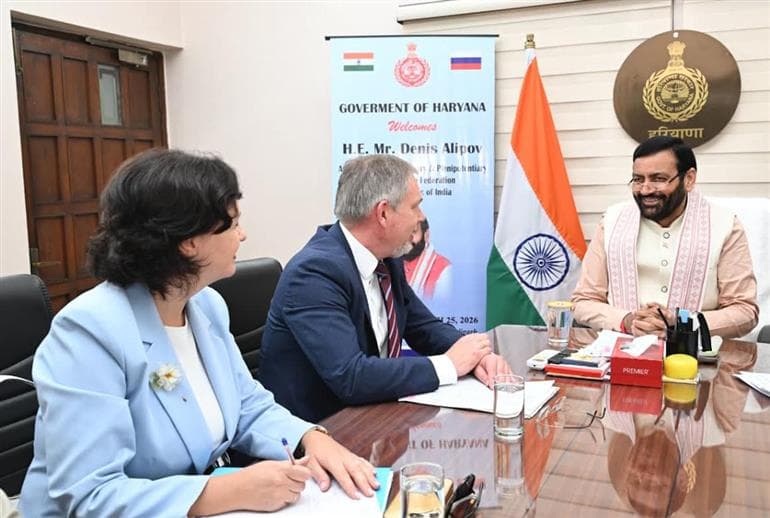 Haryana CM Nayab Singh Saini Meets Russian Ambassador to Boost Strategic Ties 