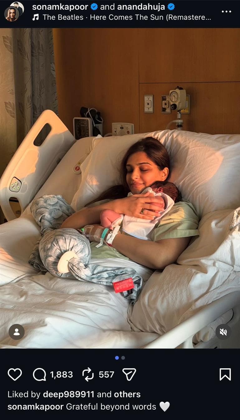 Sonam Kapoor Welcomes Second Baby Boy, Shares First Glimpse on Social Media