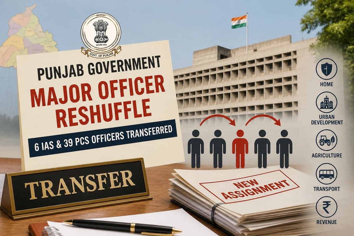 Punjab Government Transfers 6 IAS and 39 PCS Officers in Major Administrative Reshuffle