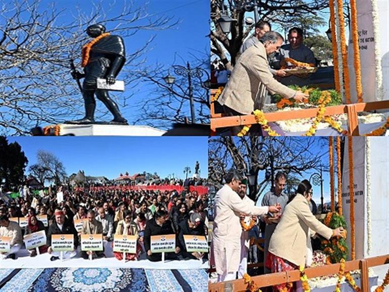 CM pays tribute to Mahatma Gandhi on Martyr Day