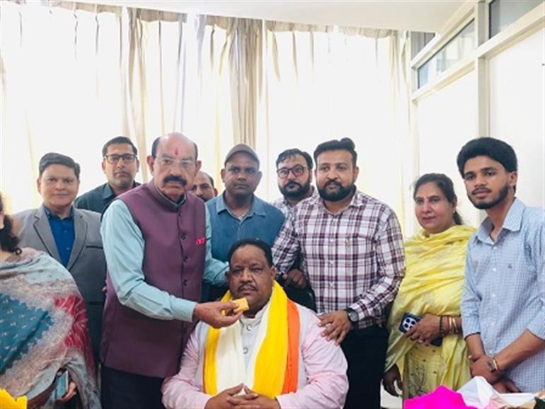 Keemati Bhagat assumes charge as VC of Punjab Gau sewa commission in presenece of minister Bhagat