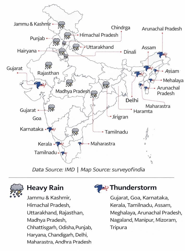 Weather Takes a Sudden Turn Across North India: Rain, Hail, and Snowfall Alert in Multiple States 