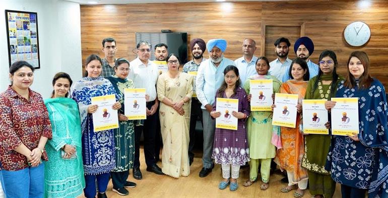 Punjab Finance Minister Harpal Singh Cheema Hands Over Appointment Letters to 11 Junior Auditors Under Rozgar Kranti. (Photo credit : Punjab Newsline)