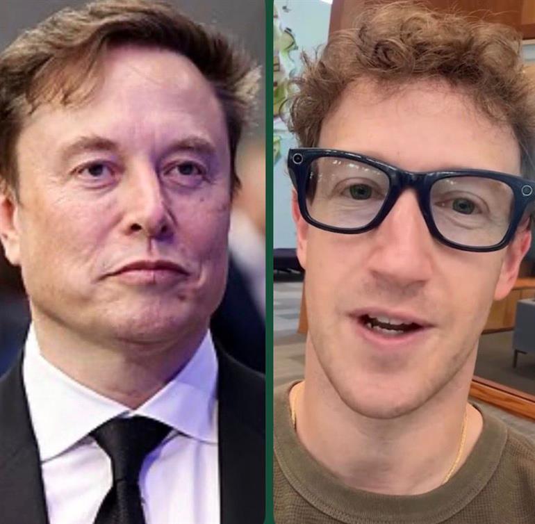 Tesla CEO Elon Musk and Mark Zuckerberg 