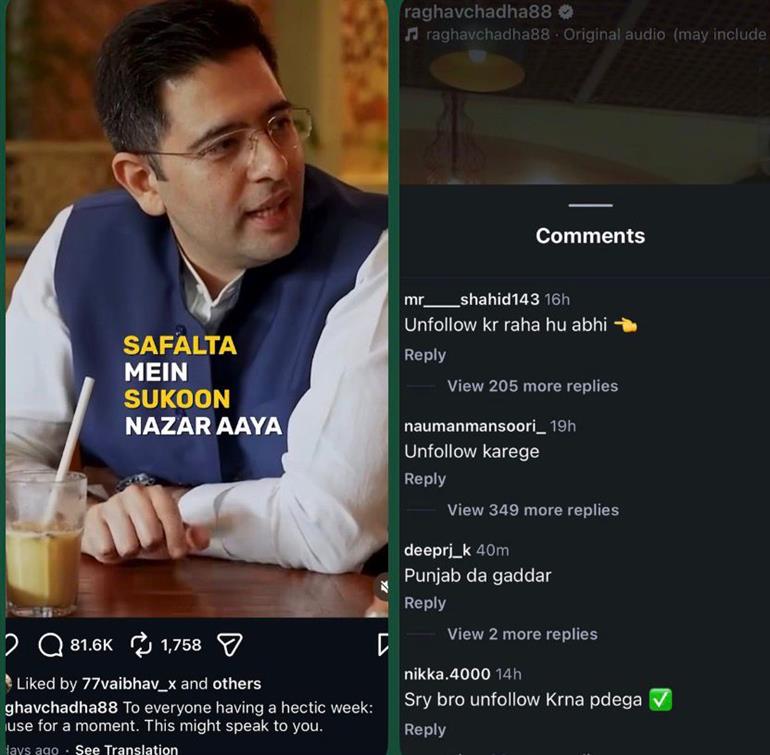 Raghav Chadha Hit by 'Gen Z' Jolt; Faces Massive Social Media Backlash After BJP Entry, Loses above 10 Lakhs Followers