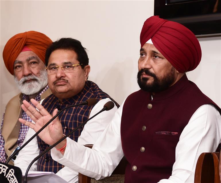 Punjab CM Addressing Press Conference At Punjab Bhawan, Chandigarh