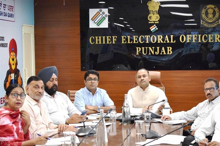 Punjab CEO Sibin C holds a high-level review meeting with DCs, CPs, and SSPs for the Lok Sabha elections