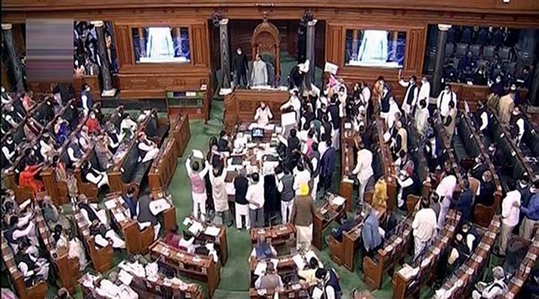 Opposition walk out of Rajya Sabha during PM Modi speech