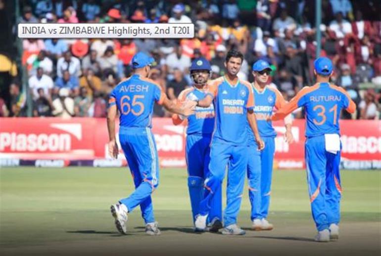 Cricket : India beat Zimbabwe by 100 runs in Harare in 2nd T20