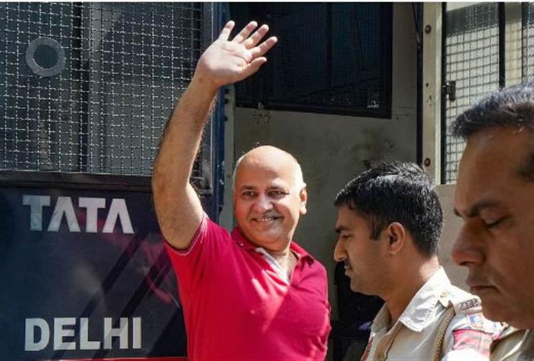 National : Sisodia walks out of Tihar jail after 17 months