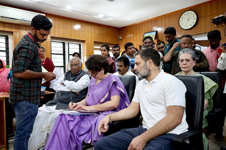 Priyanka Gandhi files nomination for Wayanad Lok Sabha bypoll