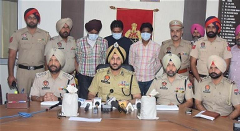 Punjab Police busts Trans-Border Narcotic smuggling racket ; Three held with 1KG Ice & 1Kg Heroin