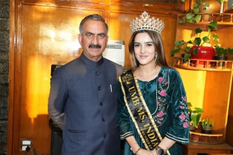 Himachal : Miss India Runner up Shinam Azad calls on CM Sukhu