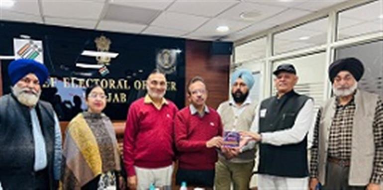 Punjab ACEO hand over draft electoral roll of Dera Baba Nanak, Chabbewal, Gidharbaha and Barnala to representatives of political parties   