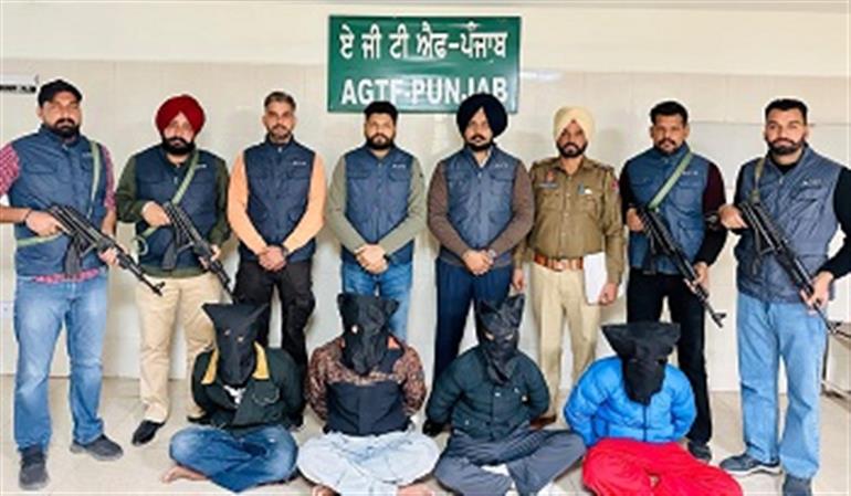 Punjab police arrests four operatives of Canada based Terrorist Arsh Dalla ; Three pistols recovered