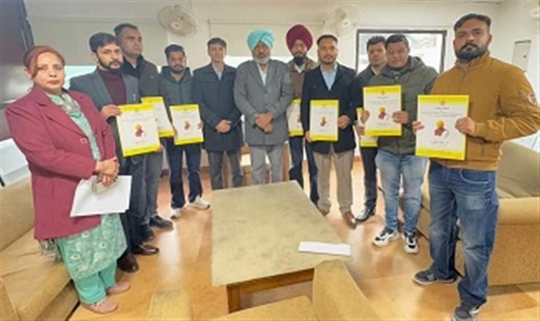 Cheema Hands Over appointment letters to 8 newly recruited officials of Excise and Taxation