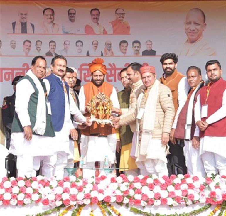 Saini Shiksha Prasar Samiti, Saharanpur, organized a felicitation function in honor of CM Saini