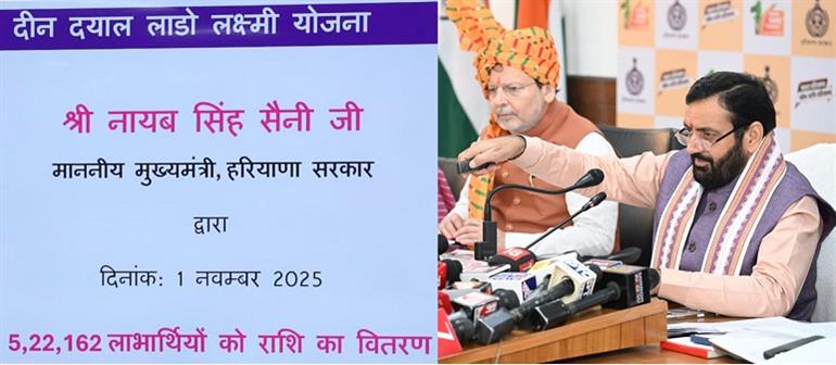 CM digitally releases Rs. 2,100 each to 5,22,162 eligible women beneficiaries of ‘Deen Dayal Lado Lakshmi Yojana