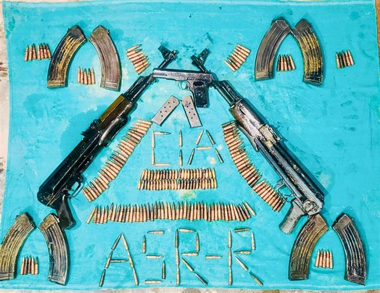 Two AK series assault rifles, One sophisticated pistol recovered from near Indo-Pak border in Amritsar