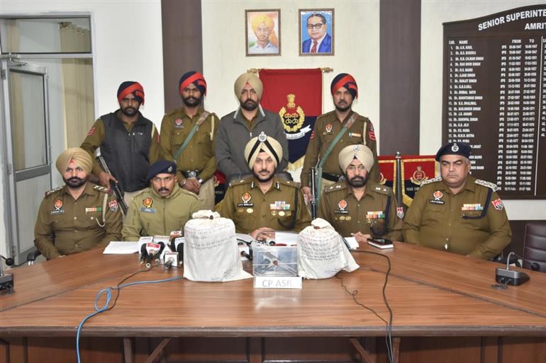 Cross-Border Drug Smuggling Cartel Busted in Amritsar, 4.5 Kg Heroin and Weapon Recovered