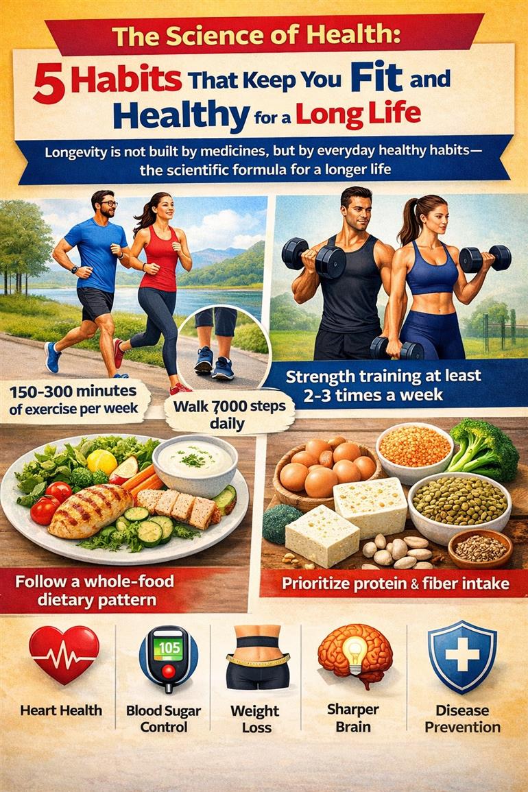 The Science of Health: 5 Habits That Keep You Fit and Healthy for a Long Life 