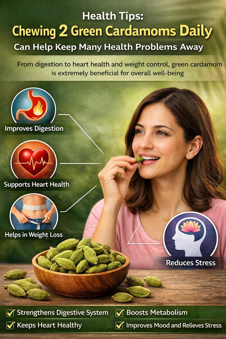 Health Tips: Chewing 2 Green Cardamoms Daily Can Help Keep Many Health Problems Away 