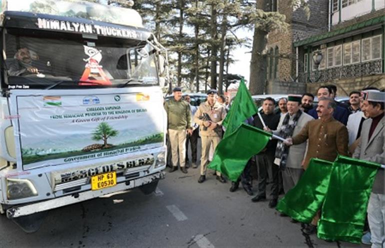 State Govt gifts chilgoza saplings to Bhutan, CM flags off vehicle