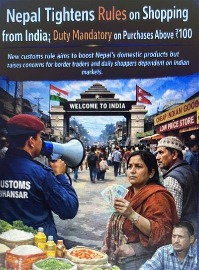 Nepal Tightens Rules on Shopping from India; Duty Mandatory on Purchases Above ₹100