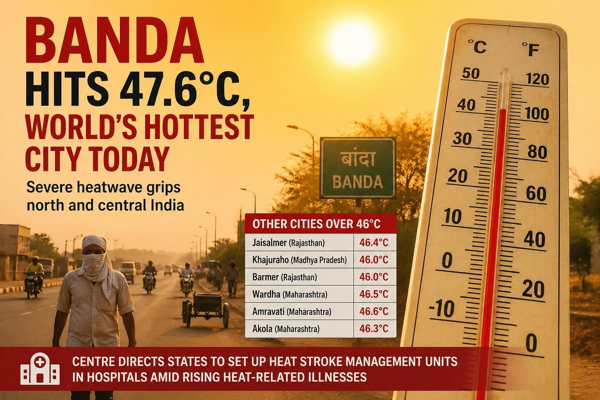 India Faces Severe Heatwave: Banda Tops Global Temperature Chart at 47.6°C