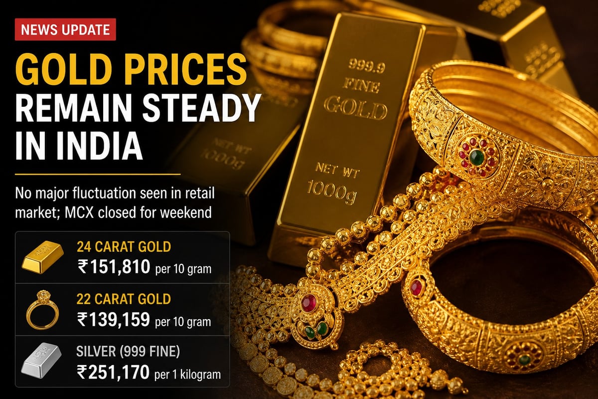 Gold Prices Hold Steady Across India; No Major Change