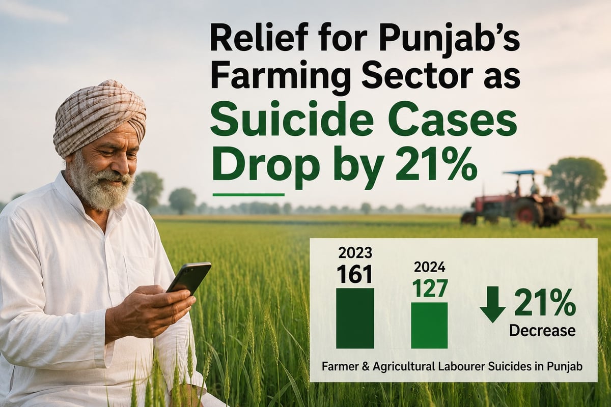 NCRB Report : Relief for Punjab’s Farming Sector as Suicide Cases Drop by 21%