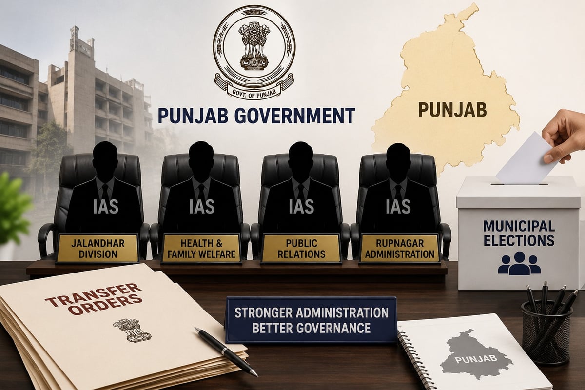 Punjab Govt Transfers Four Senior IAS Officers Ahead of Civic Polls