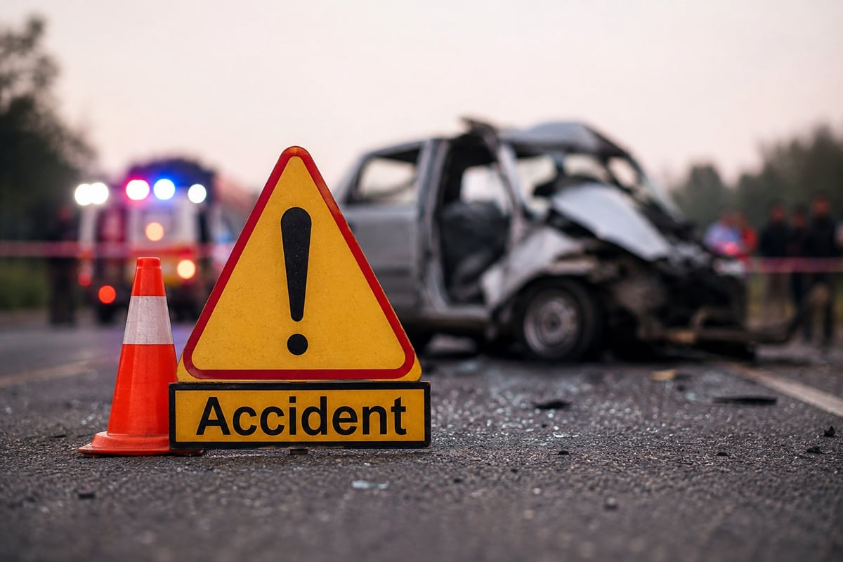 Four Youths Killed After Alto Car Crashes on National Highway in Gurdaspur