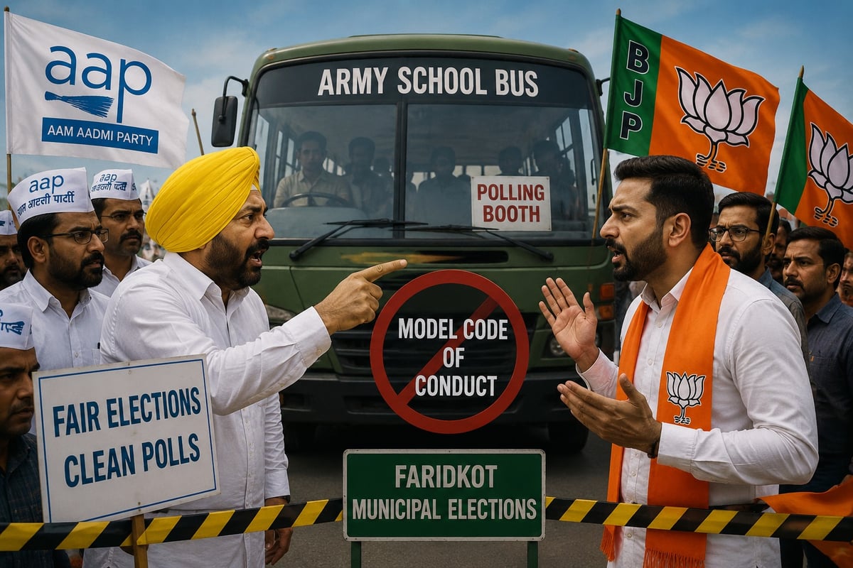 Clash Erupts Between AAP Workers and BJP Leader During Faridkot Civic Polls
