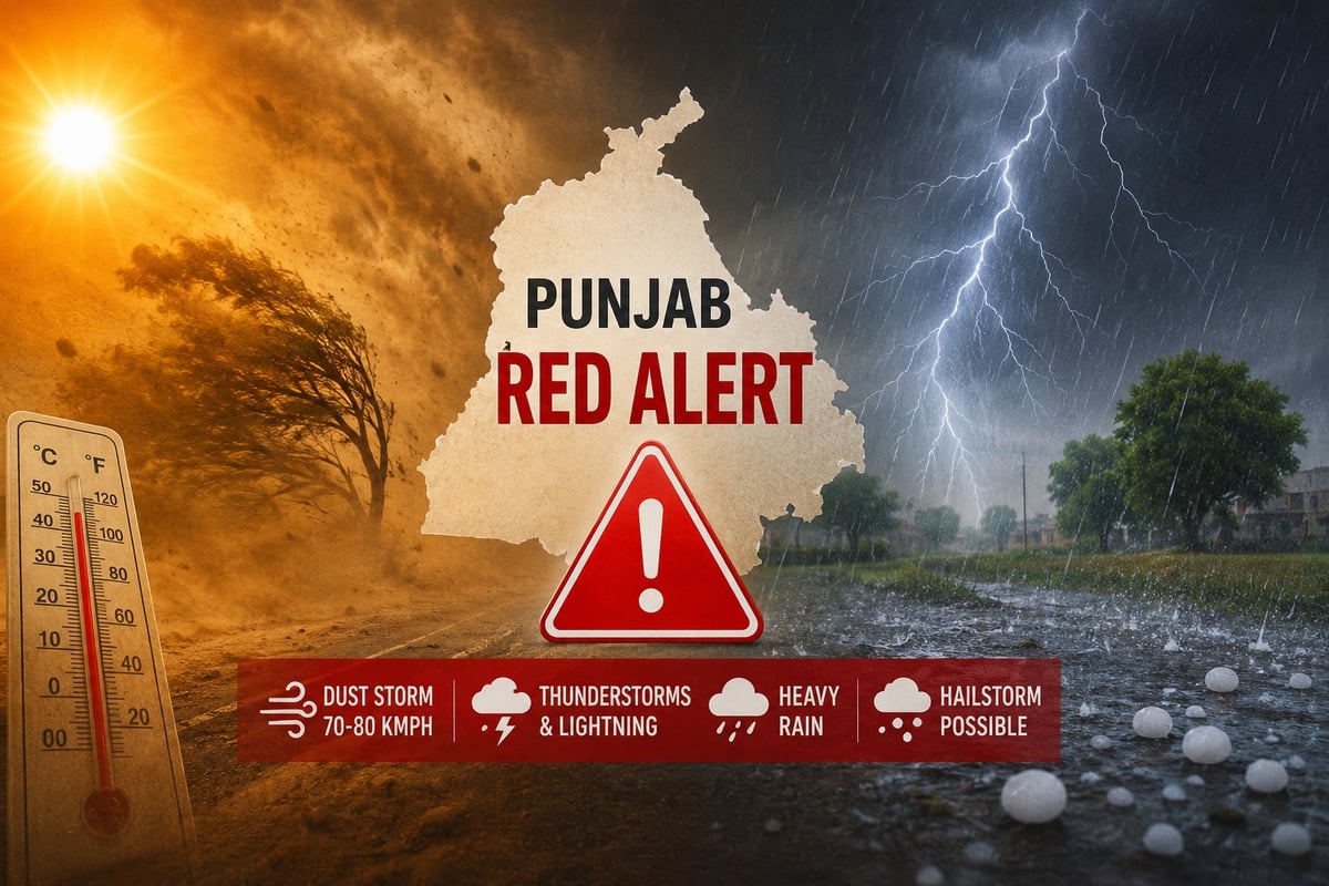 Punjab on Red Alert as Dust Storms, Heavy Rain Likely Amid Scorching Heat