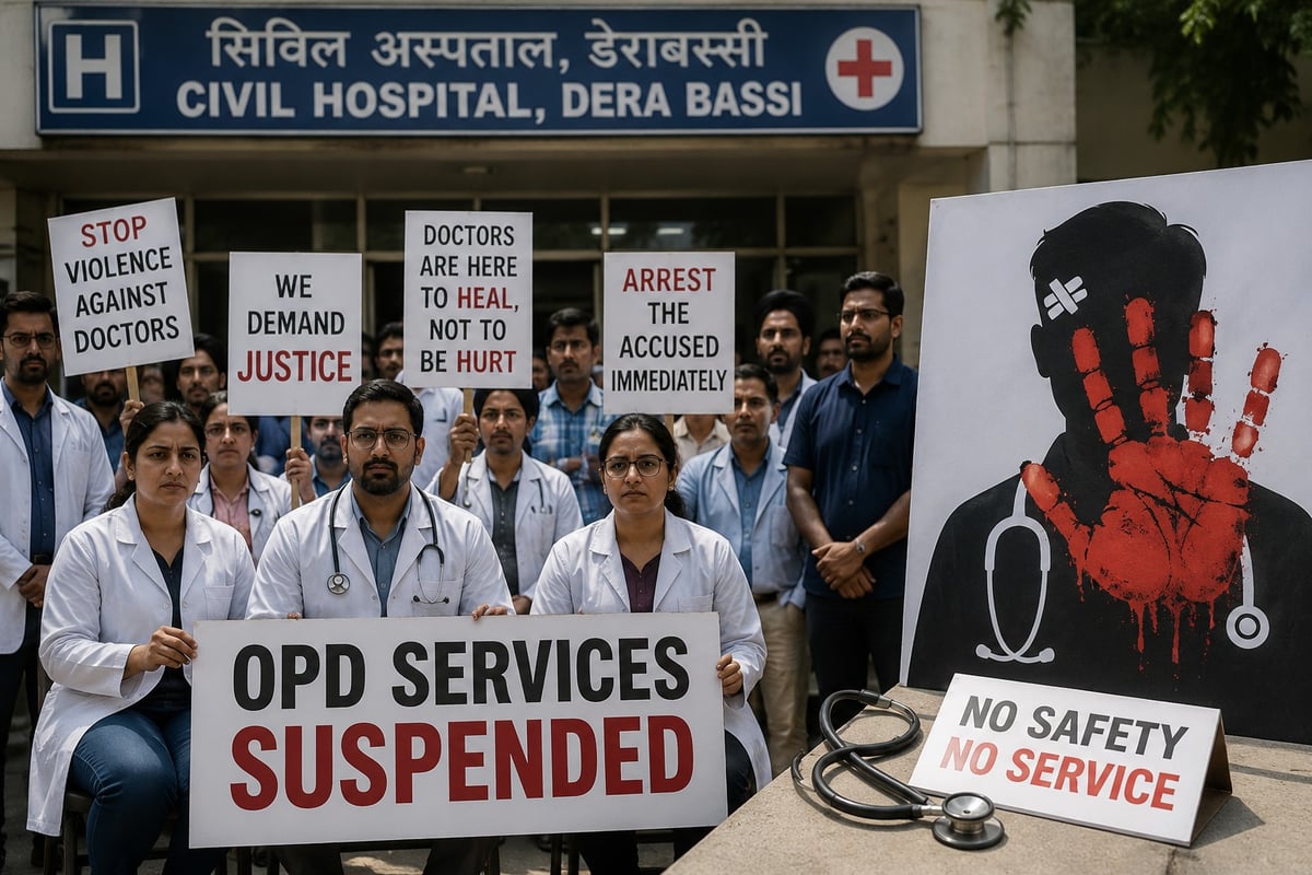 OPD Services Suspend at Dera Bassi Civil Hospital After Doctor Assault; Protest Continues