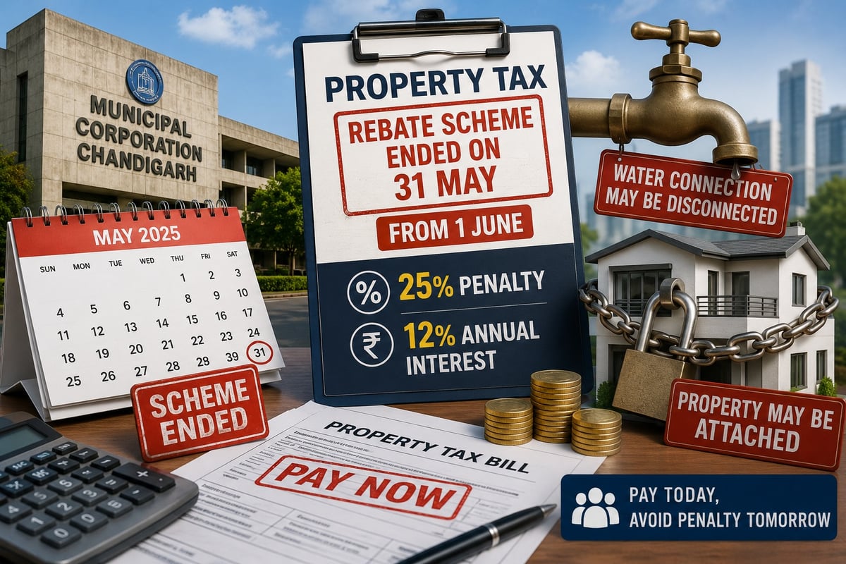Chandigarh Property Tax Defaulters Face Penalty, Interest from June 1 as Rebate Scheme Ends