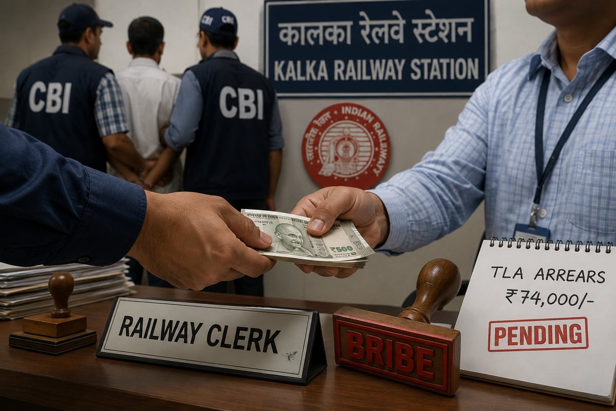 Railway Clerk Caught Red-Handed Taking ₹10,000 bribe to Clear TLA Arrears