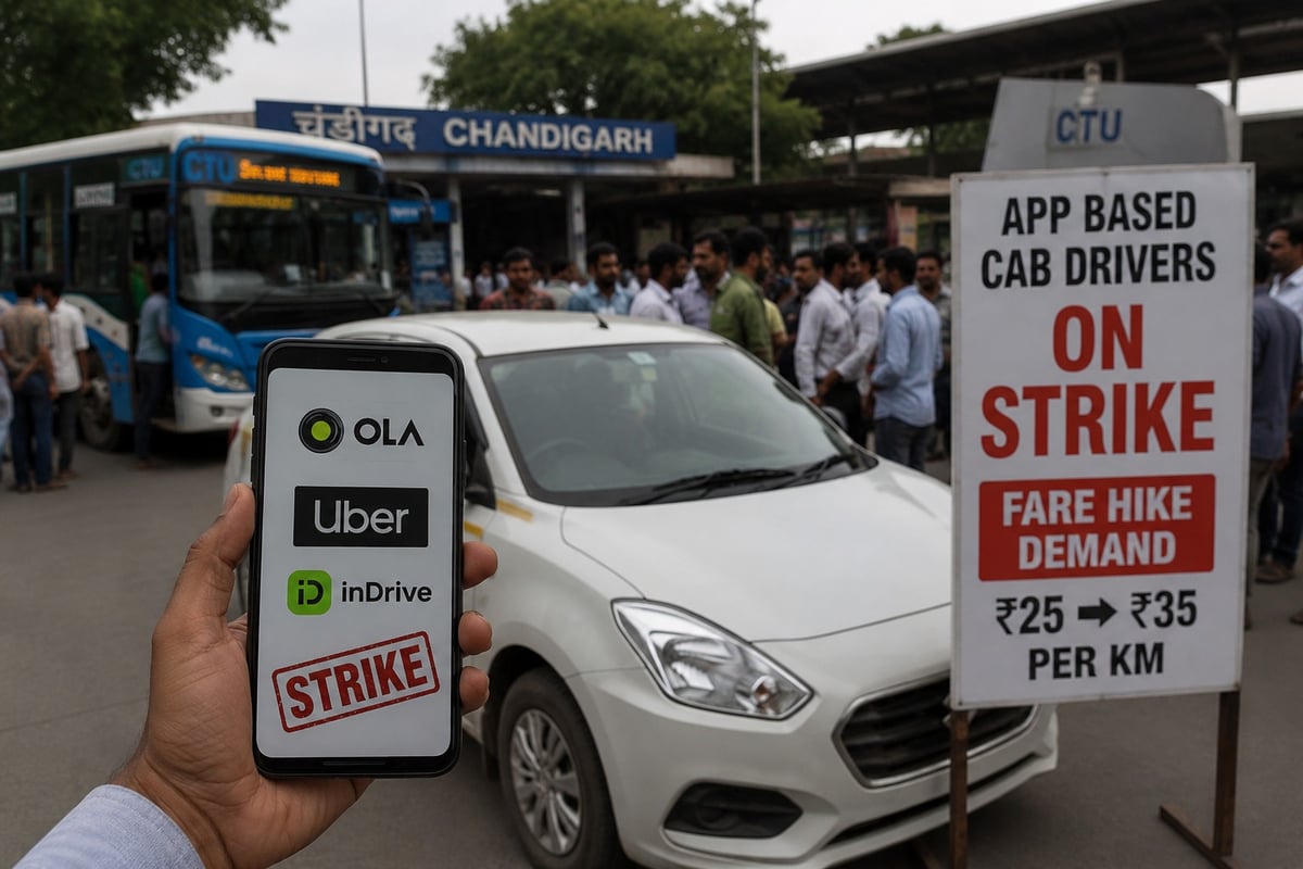 Chandigarh Tricity Faces Cab Crisis as Ola, Uber and InDrive Drivers Go on Strike Until June 16