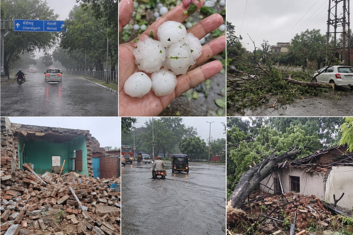 Punjab, Chandigarh Hit by Heavy Rain, Hail and 90 kmph Winds; One Killed