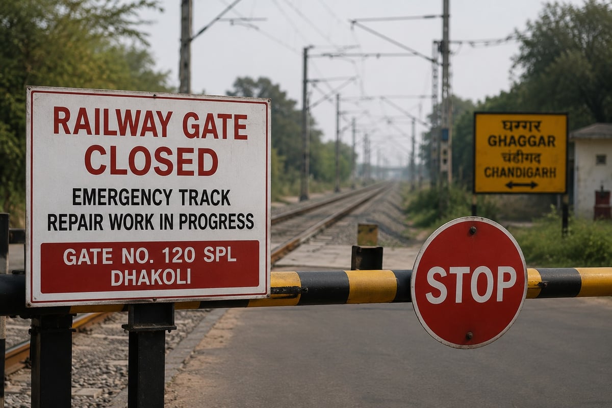 Railway Crossing in Dhakoli to Remain Closed for 58 Hours Due to Emergency Track Repairs