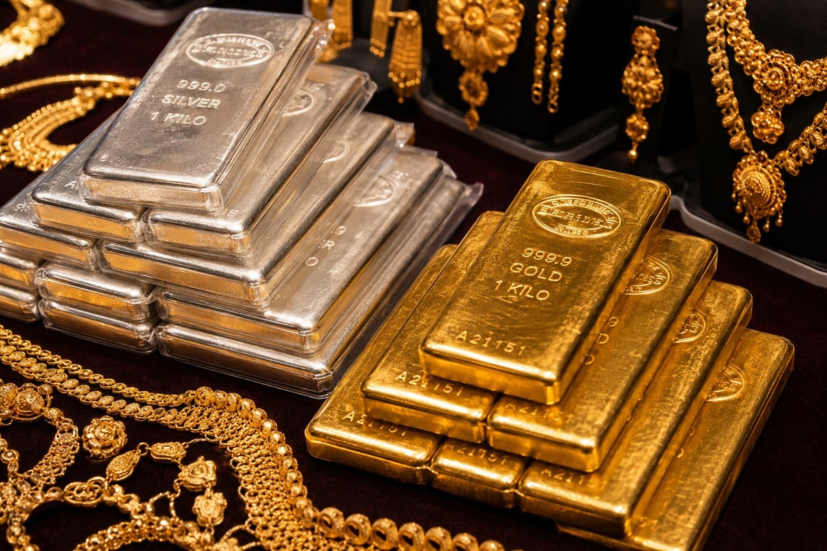 Gold and Silver Prices Fall Sharply; Gold Down ₹10,541 This Month