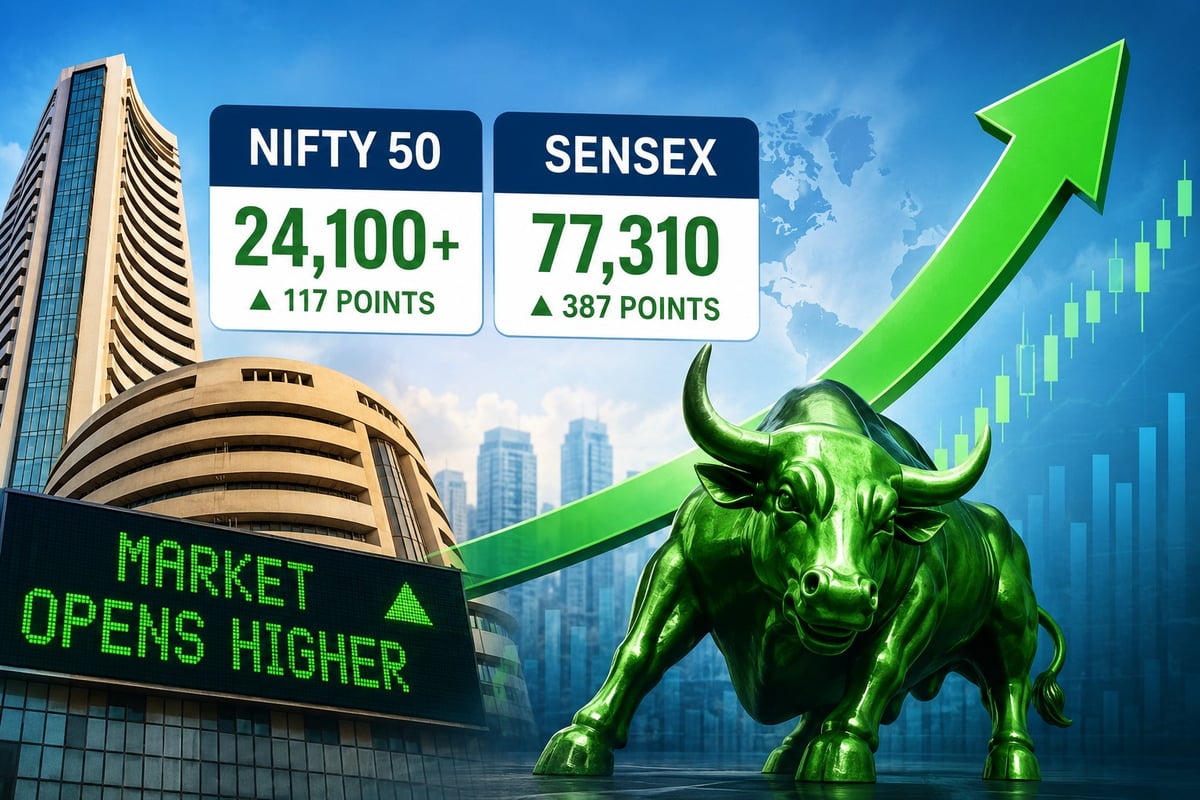 Indian Stock Markets Open Higher; IT Stocks Lead Rally as Sensex, Nifty Extend Gains