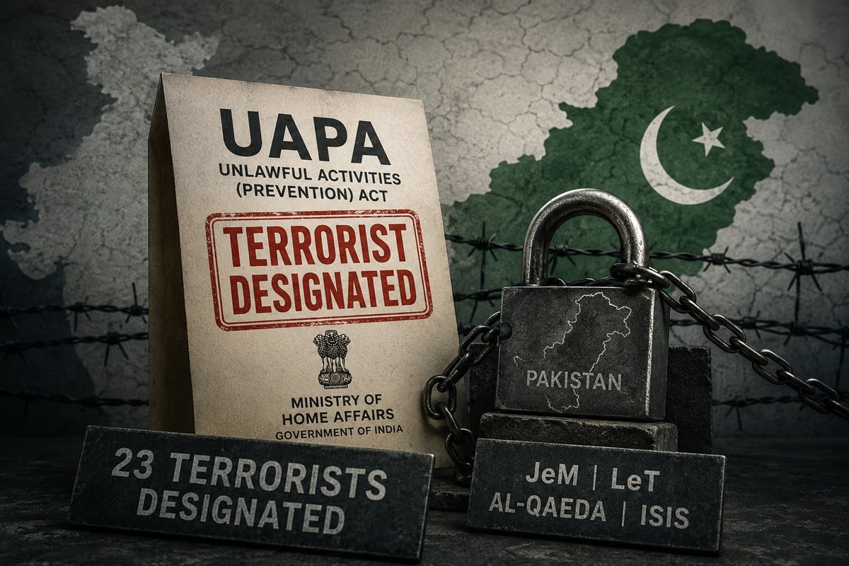 India Declares 23 Pakistan-Based Operatives as Terrorists Under UAPA