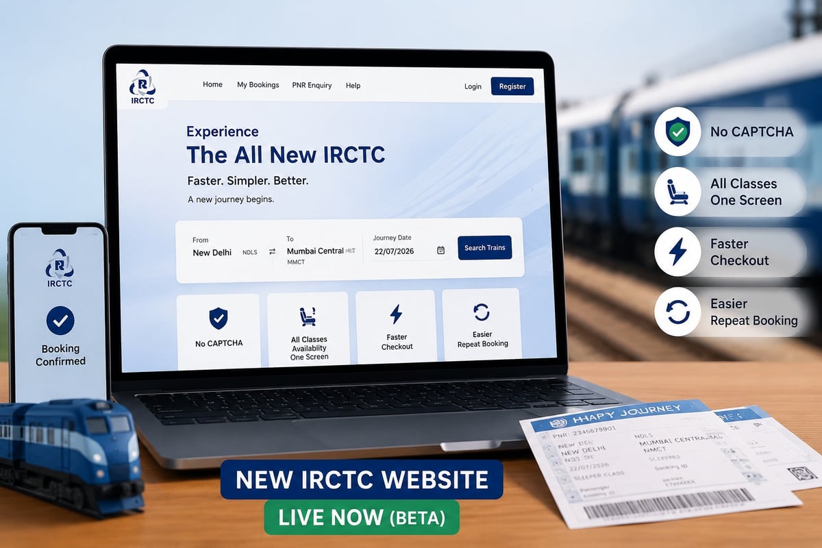 IRCTC Launches New Beta Website With Faster Ticket Booking, No CAPTCHA and Simpler Interface