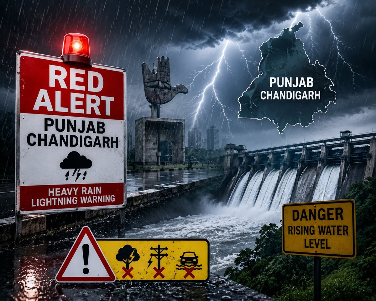 Punjab, Chandigarh on Red Alert; Lightning and Flood Risk Increase